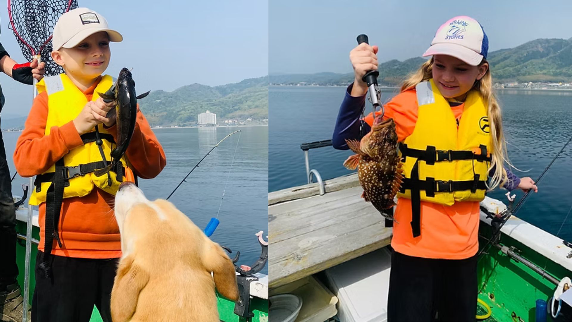 The thrill of reeling in the first catch of the day!