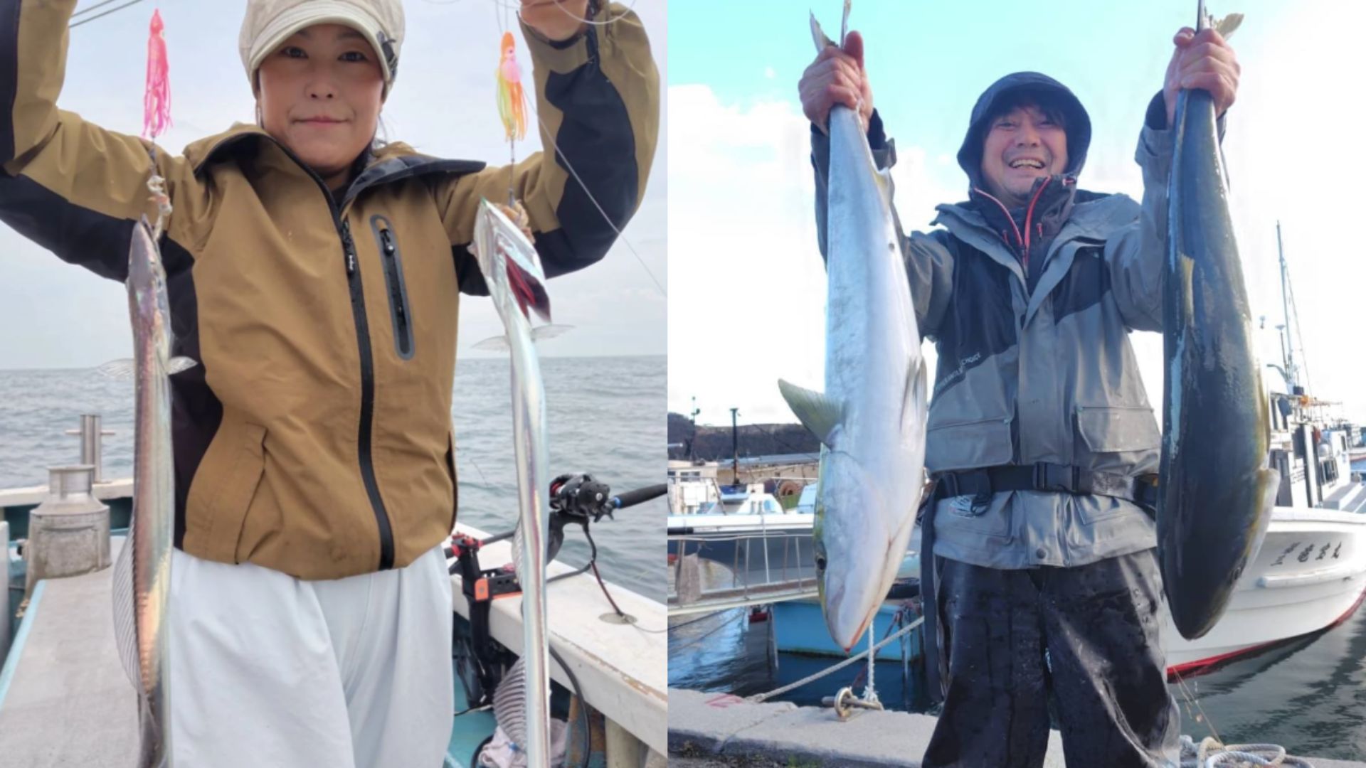The thrill of reeling in the first catch of the day on Ryuhou-maru!