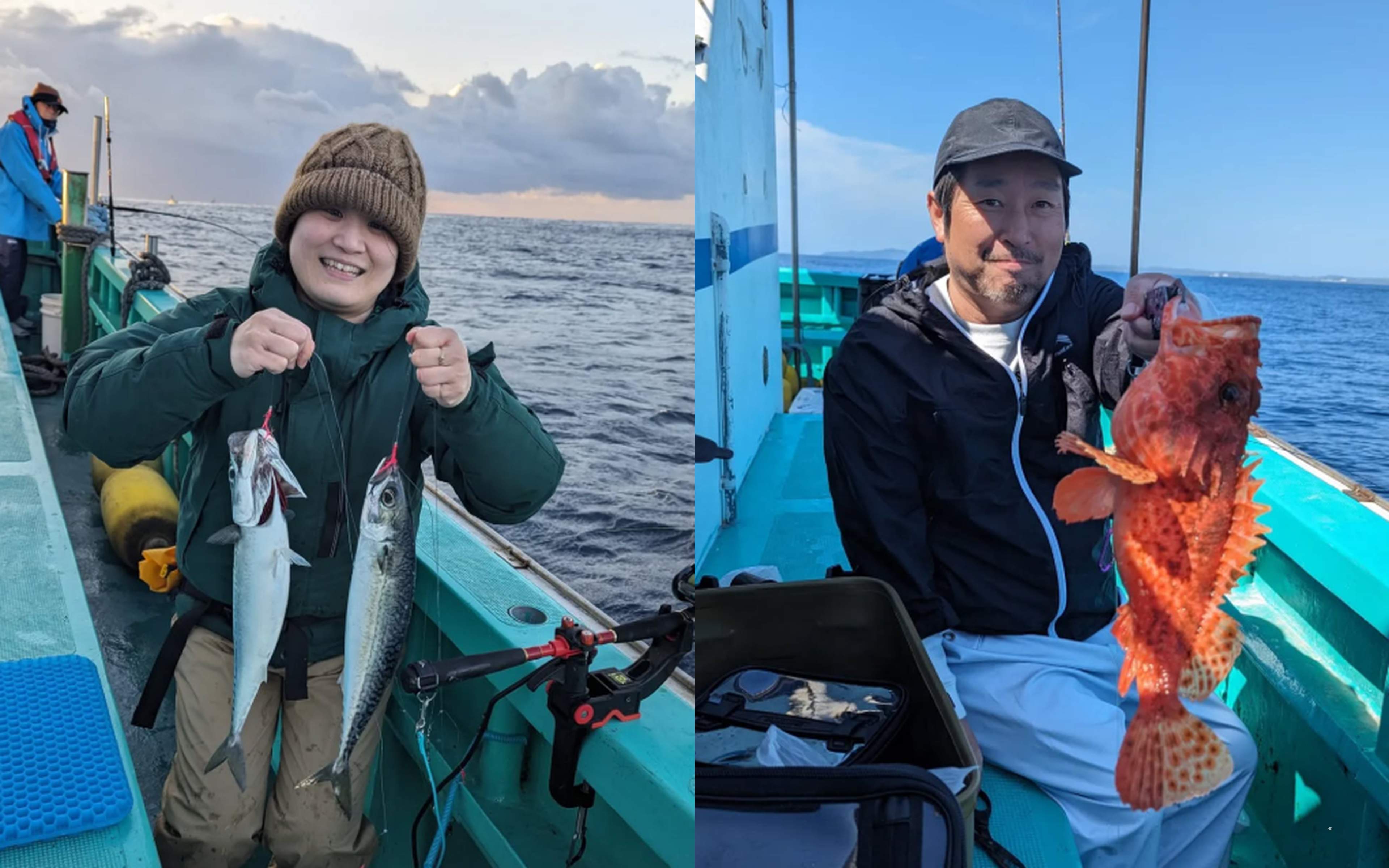 The thrill of reeling in the first catch of the day!