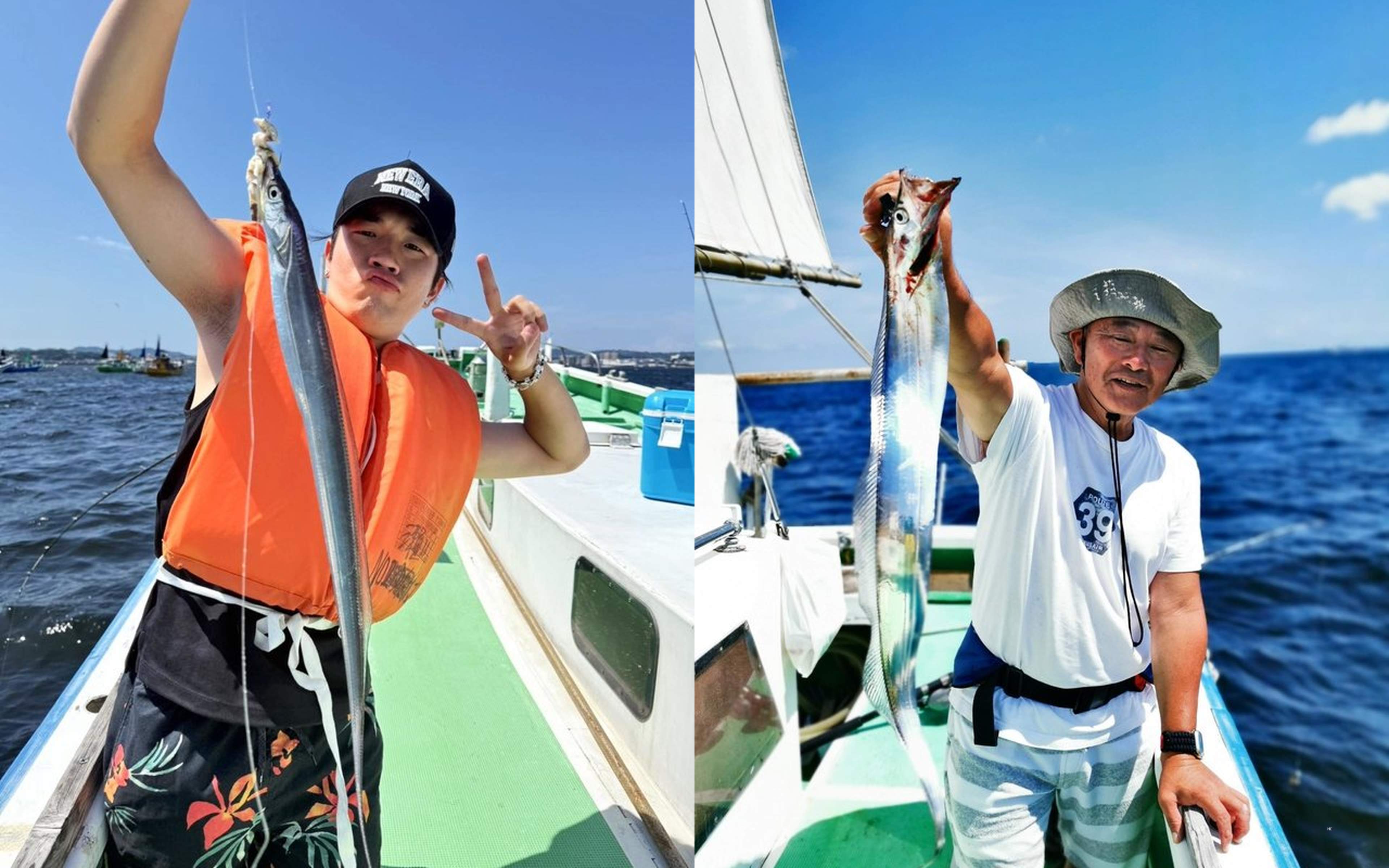 The thrill of reeling in the first catch of the day!