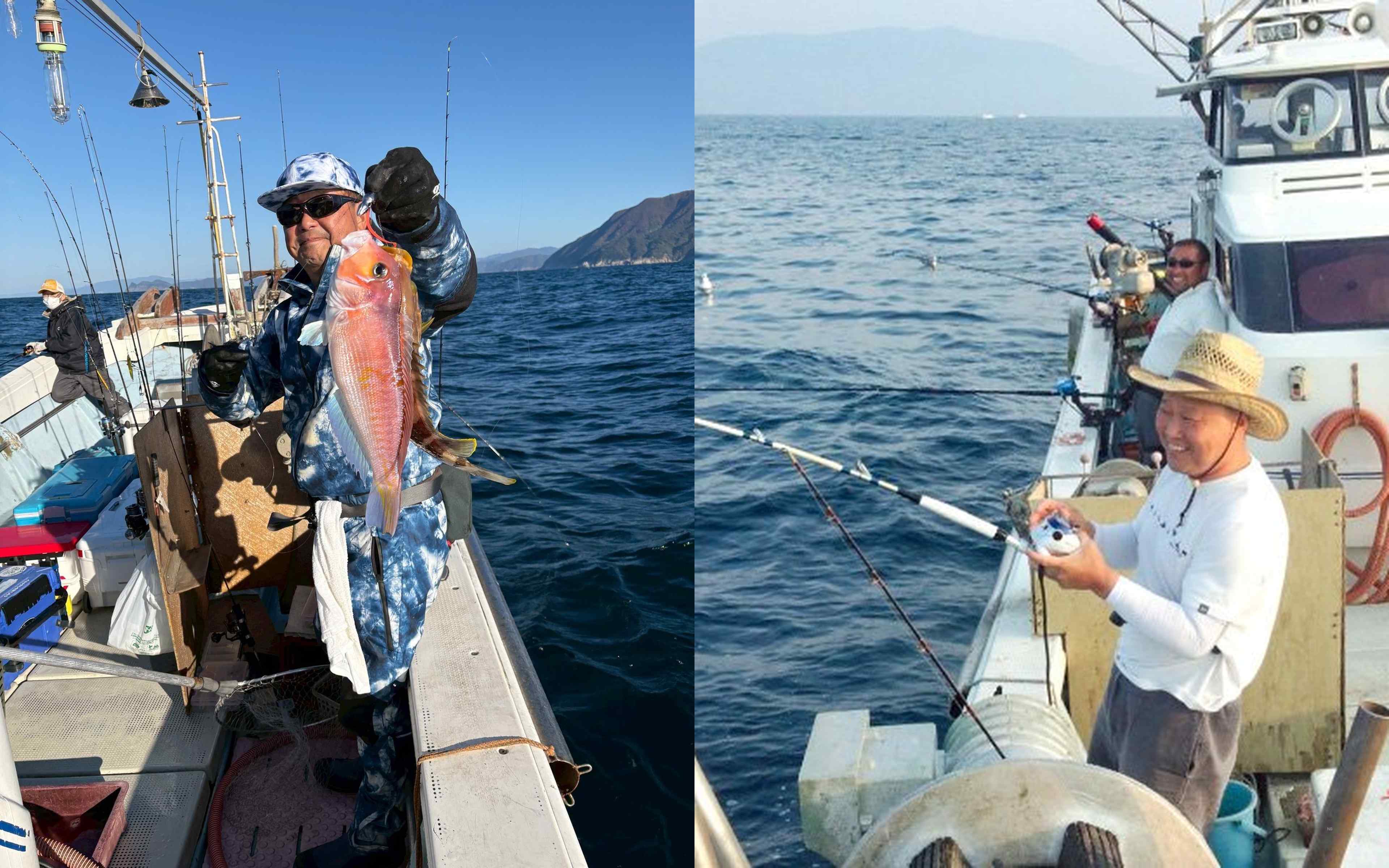 The thrill of reeling in the first catch of the day!