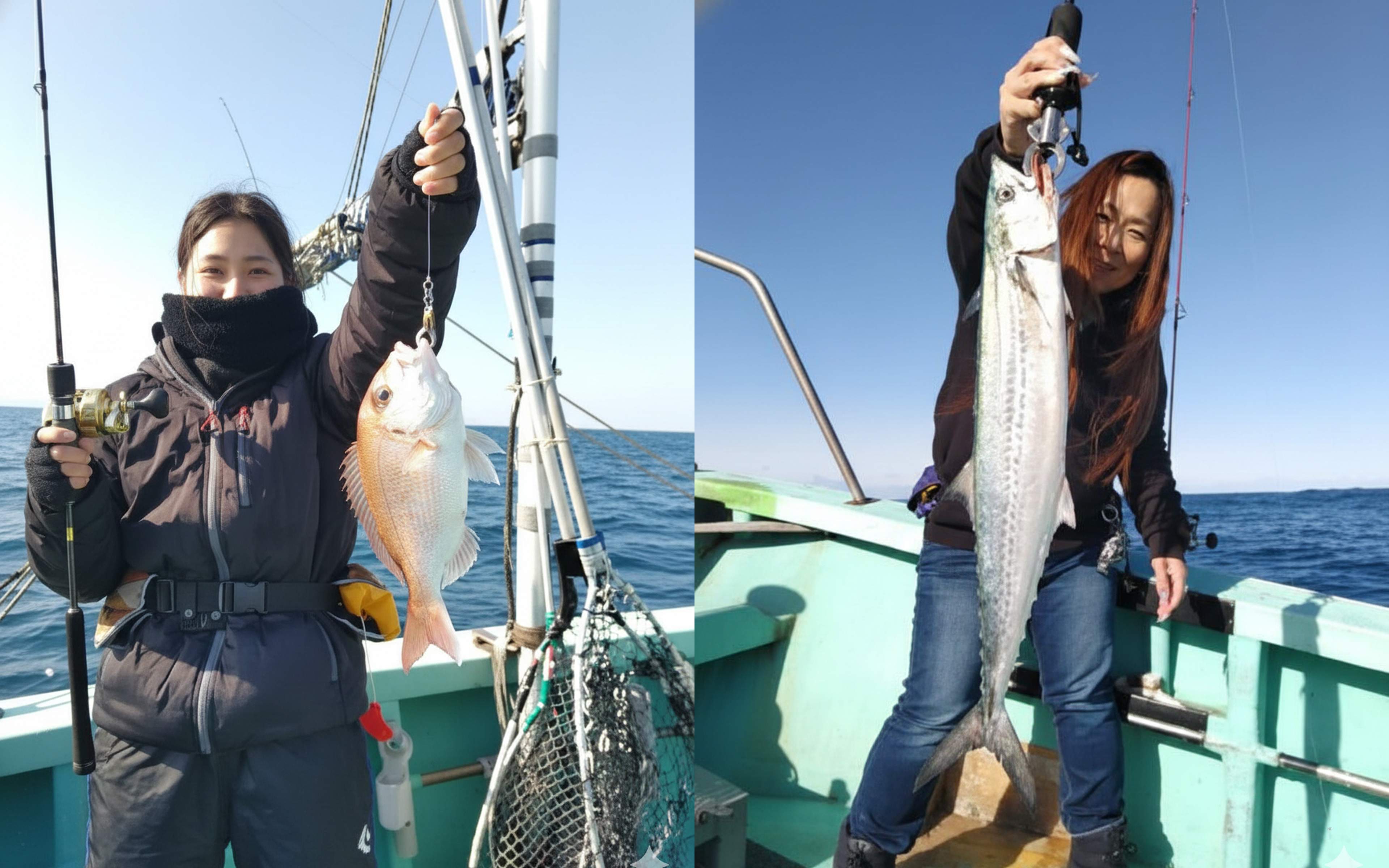 The thrill of reeling in the first catch of the day!