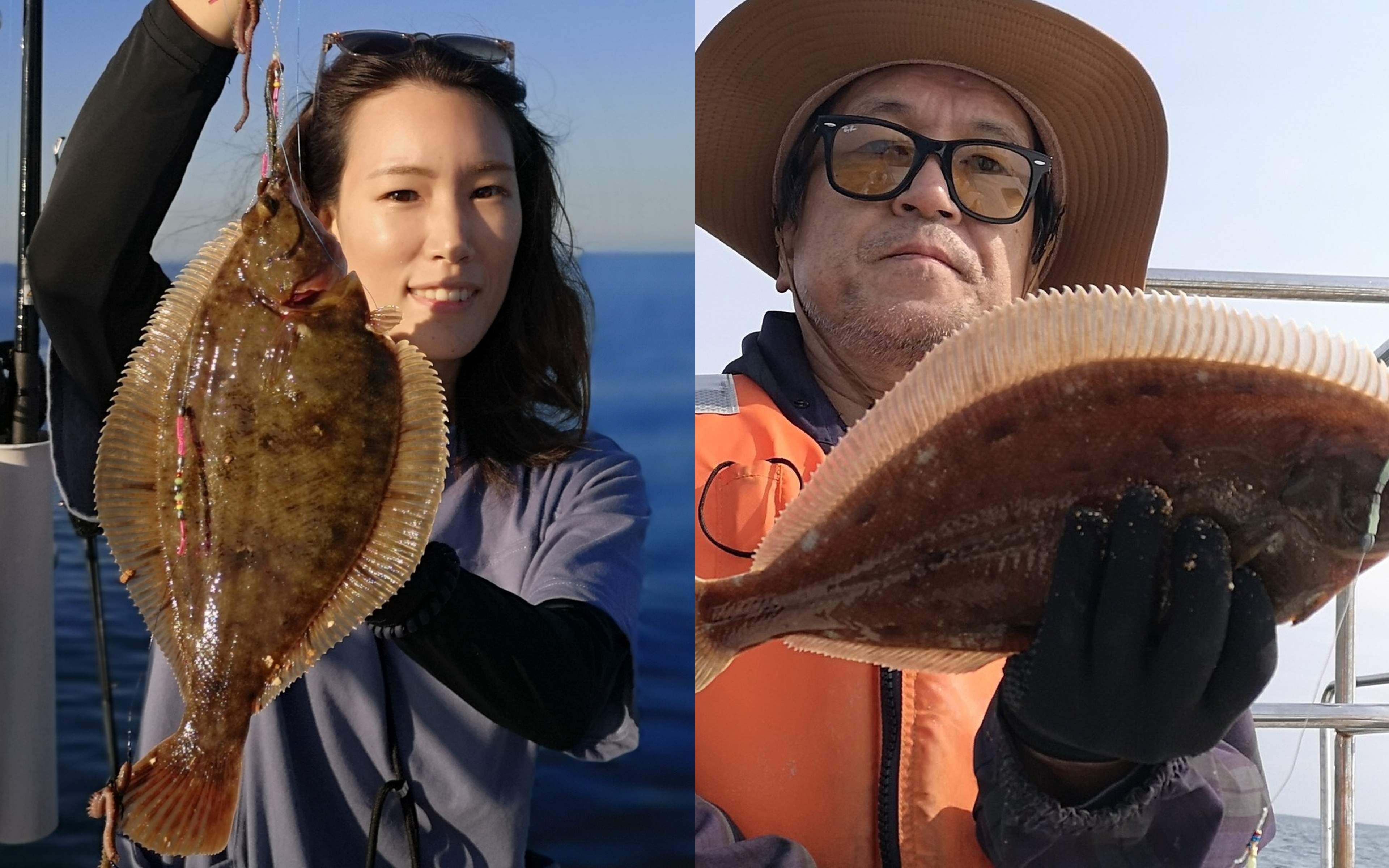 Reeling in a fish on a Japanese fishing boat.