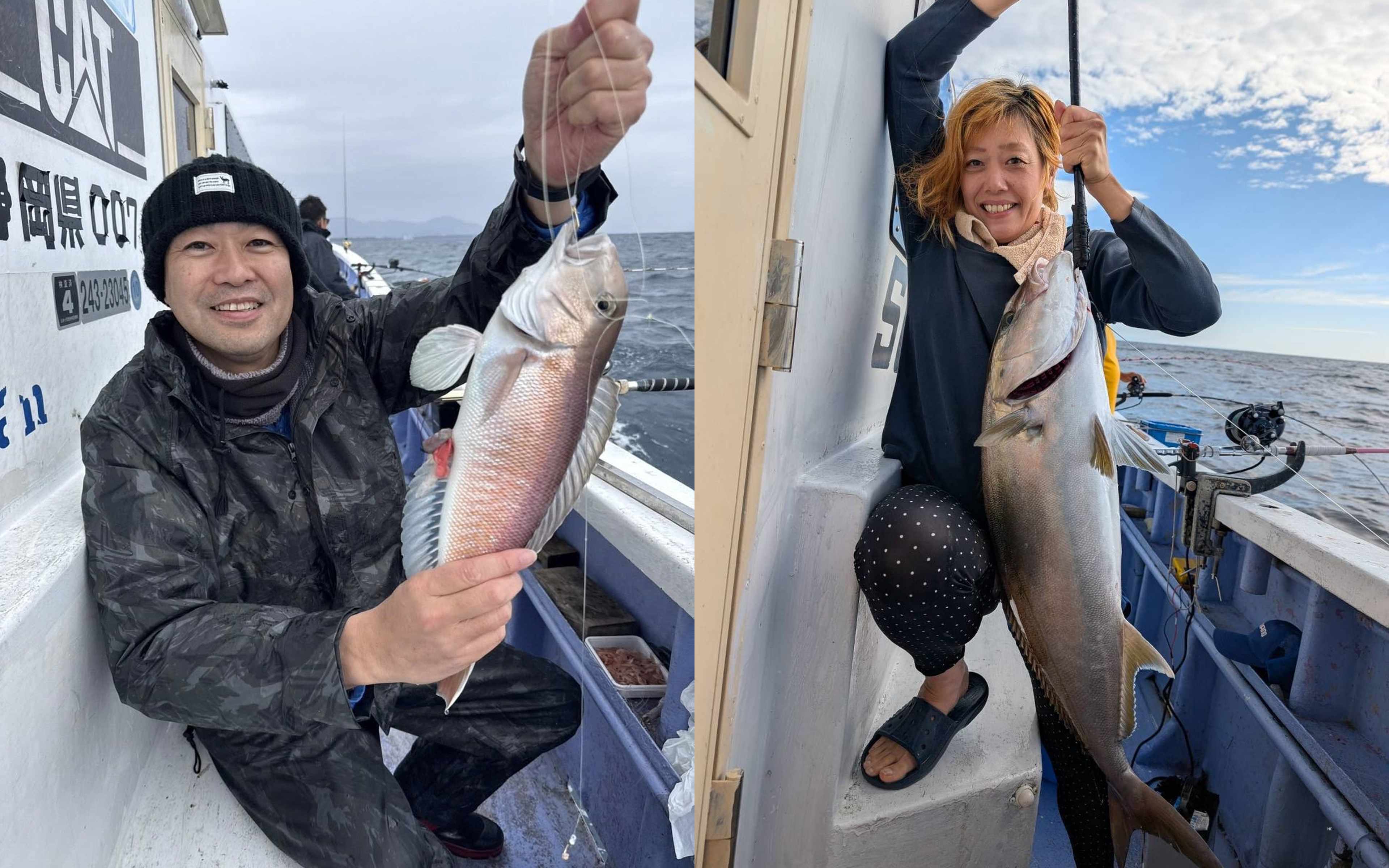 Reeling in a fish during a beginner-friendly fishing tour in Japan
