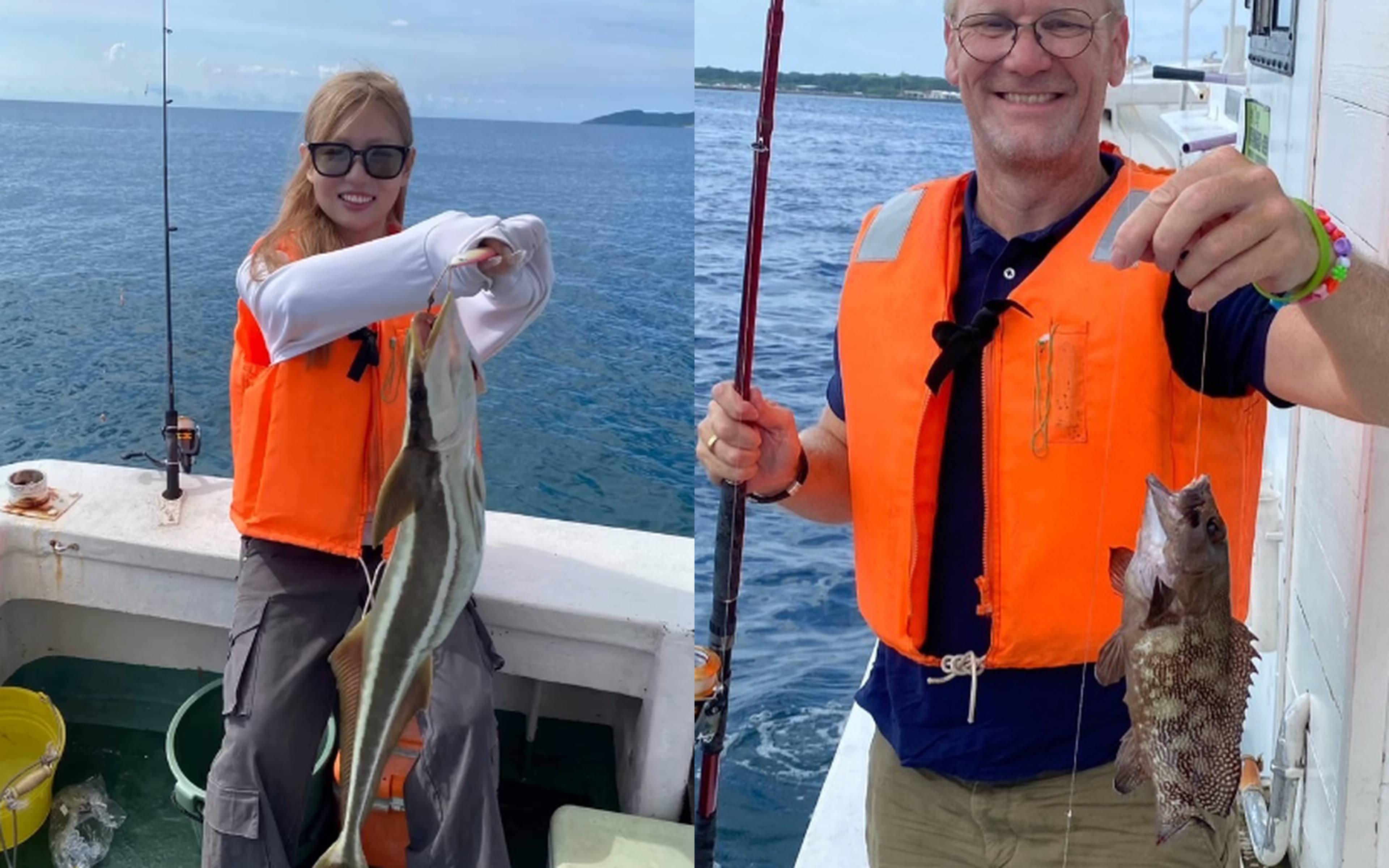 The thrill of reeling in the first catch of the day!