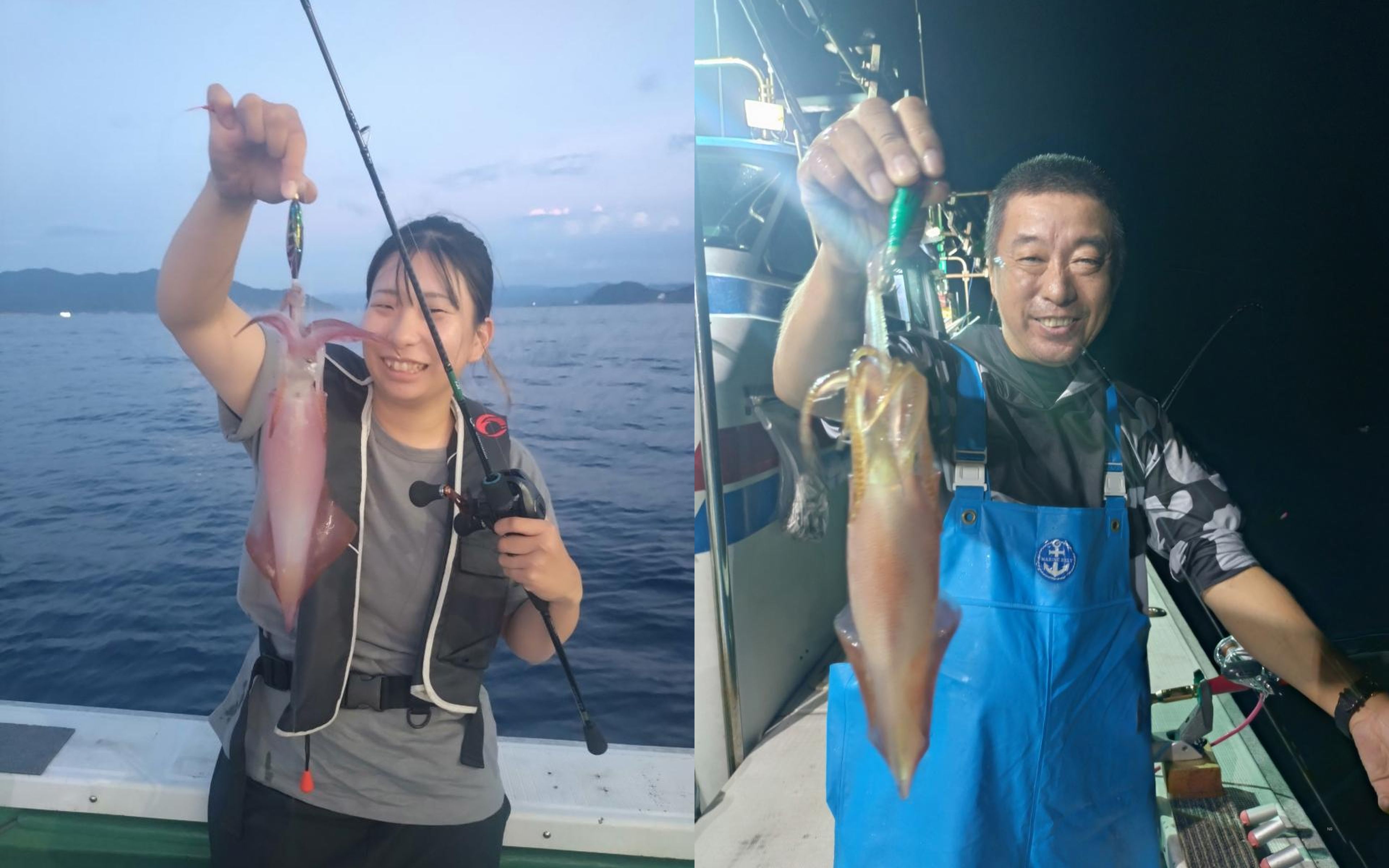 The thrill of reeling in the first catch of the day!