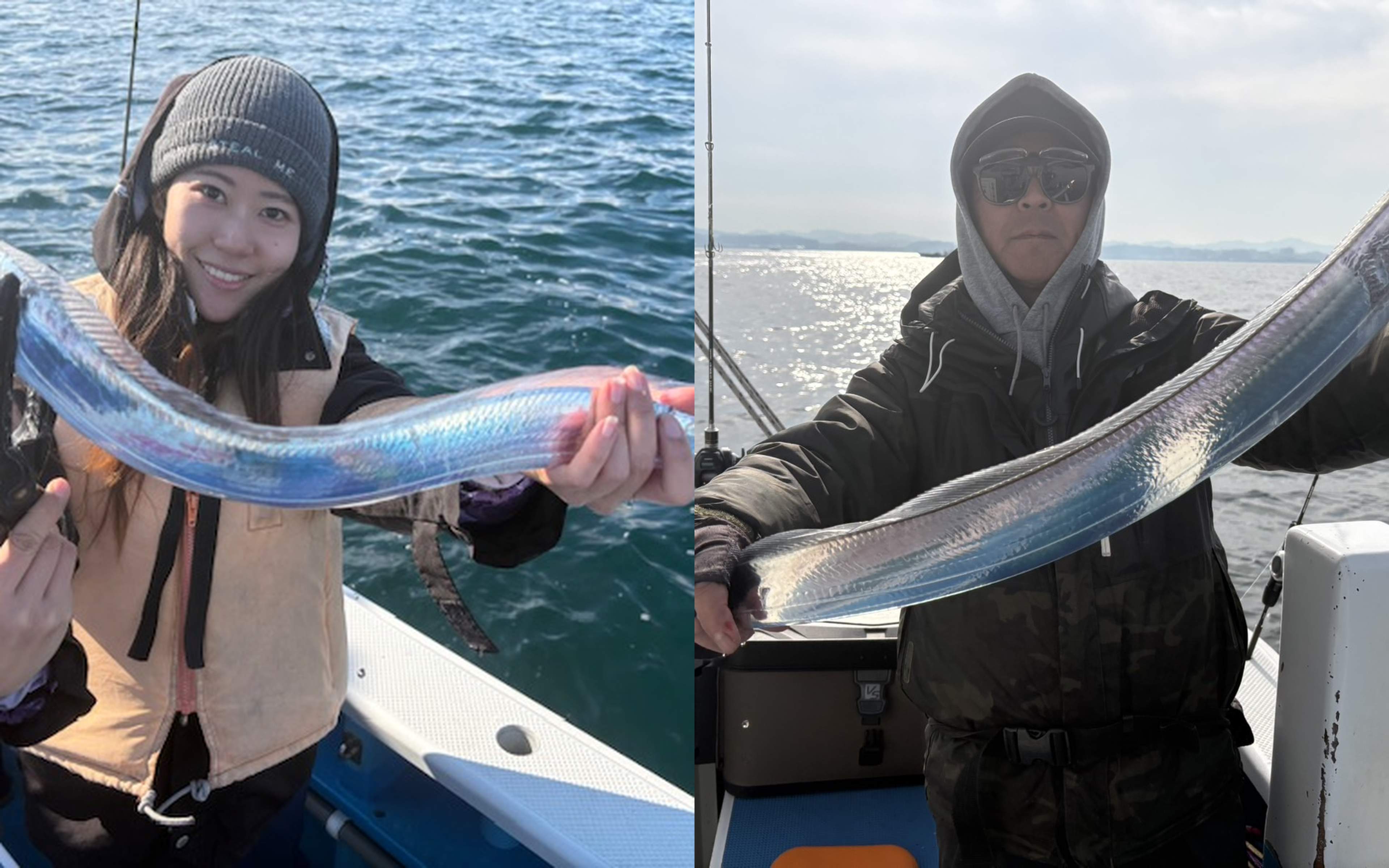 The thrill of reeling in the first catch of the day!