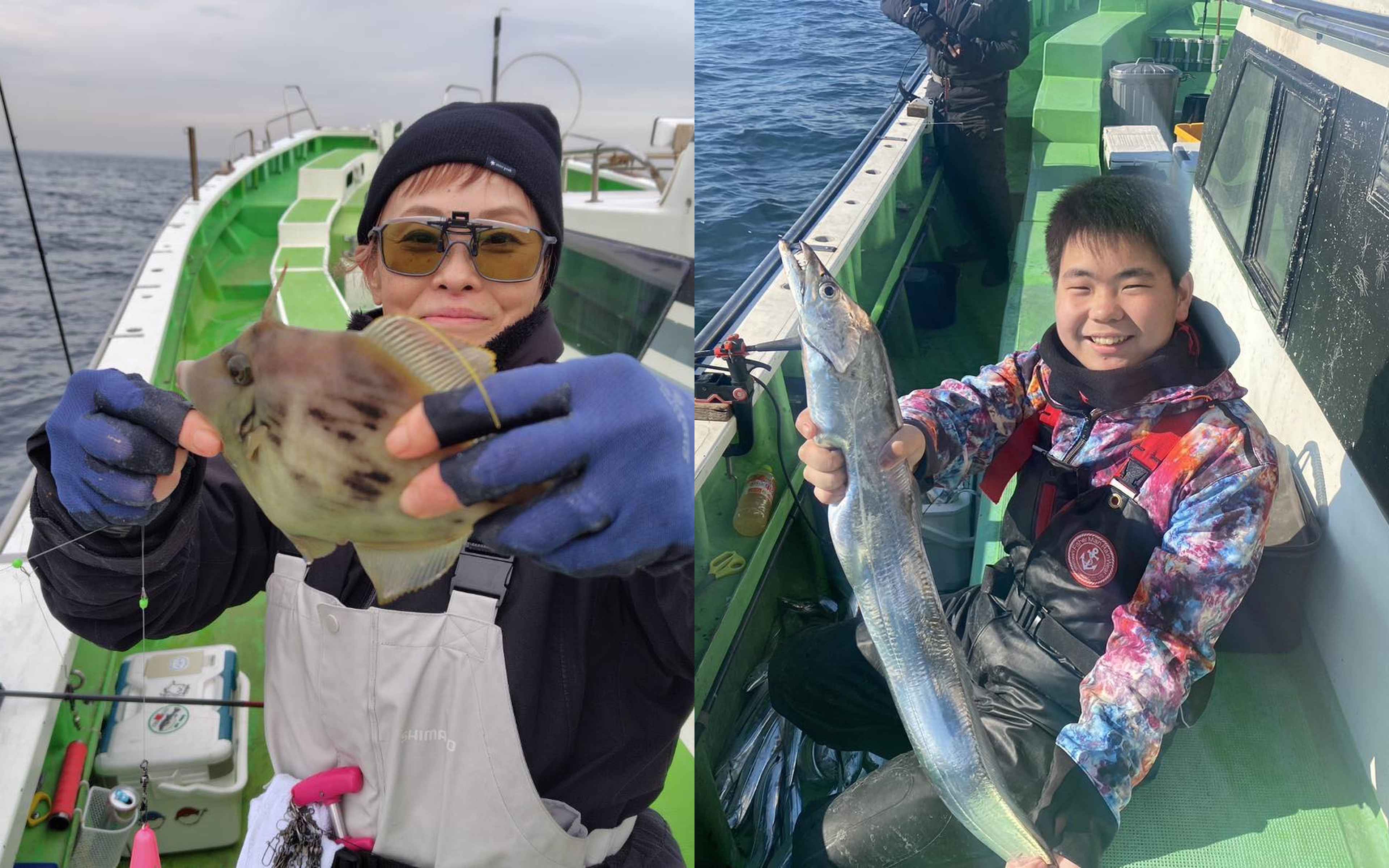 The thrill of reeling in the first catch of the day!