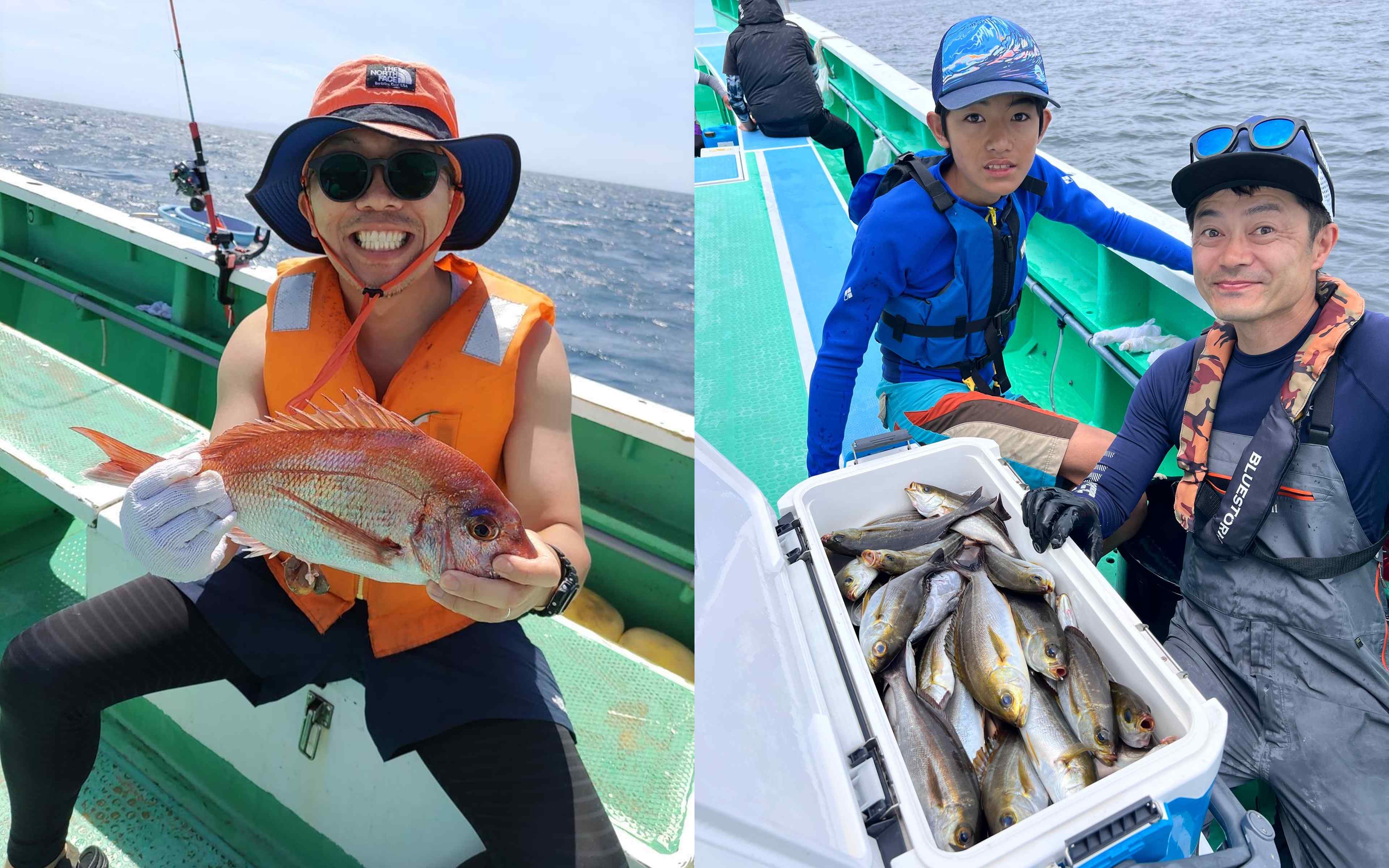 The thrill of reeling in the first catch of the day on a Japanese fishing boat!
