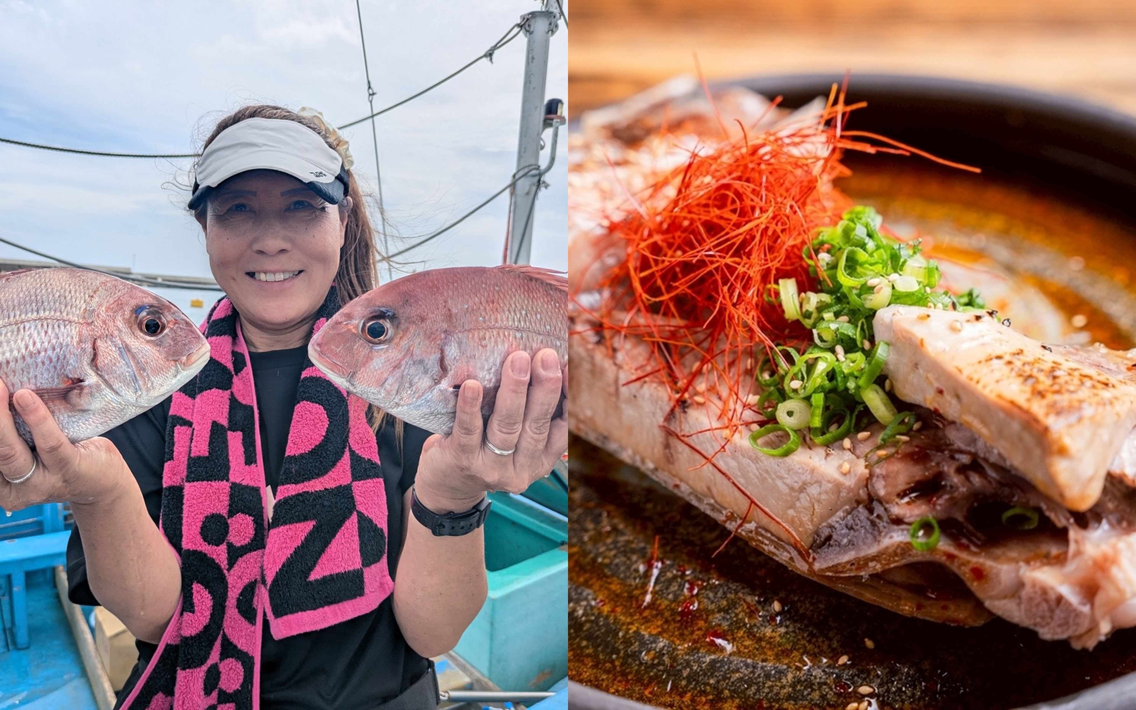Freshly caught Japanese seafood from a private fishing boat experience
