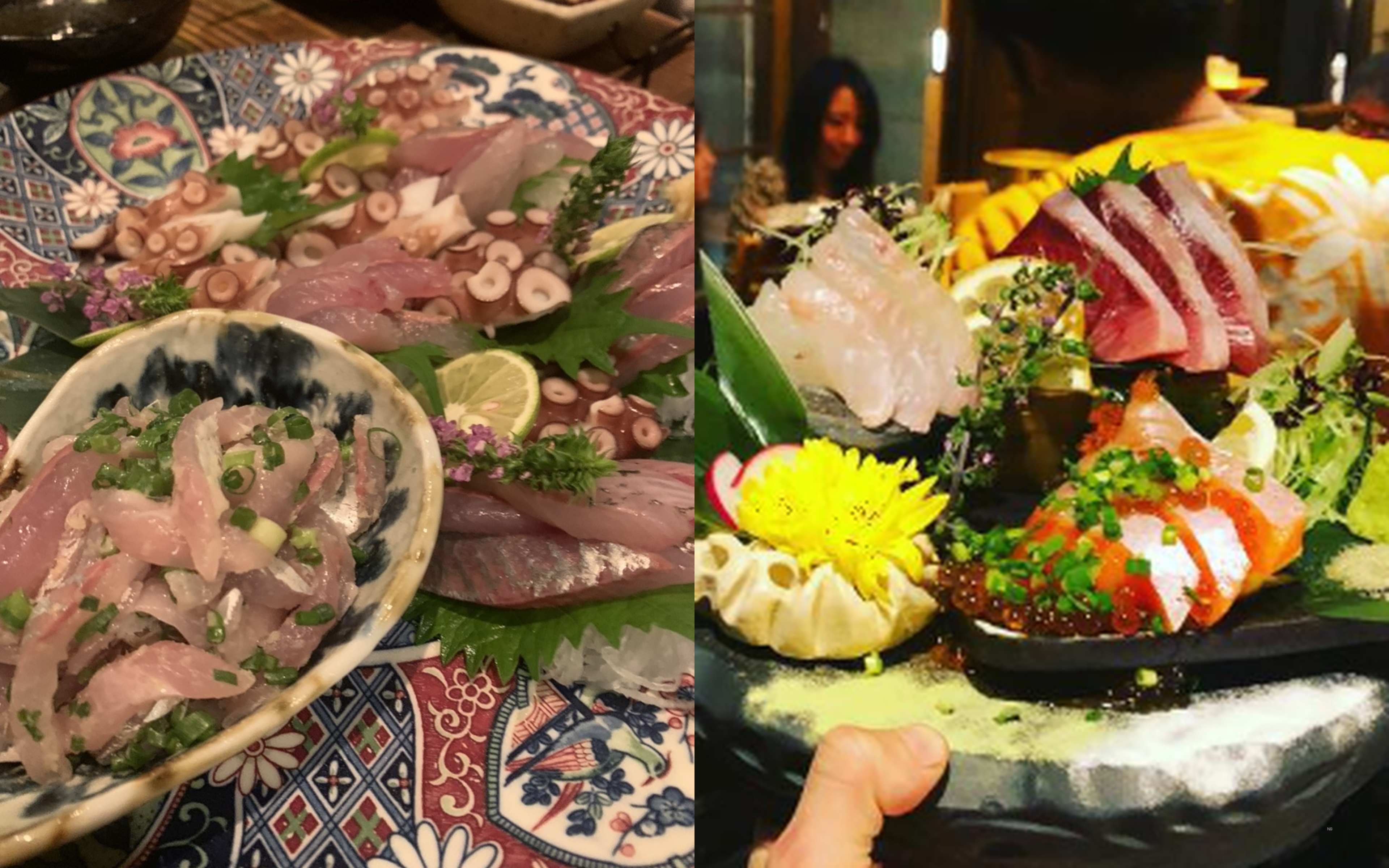 Freshly caught fish prepared at a Japanese restaurant