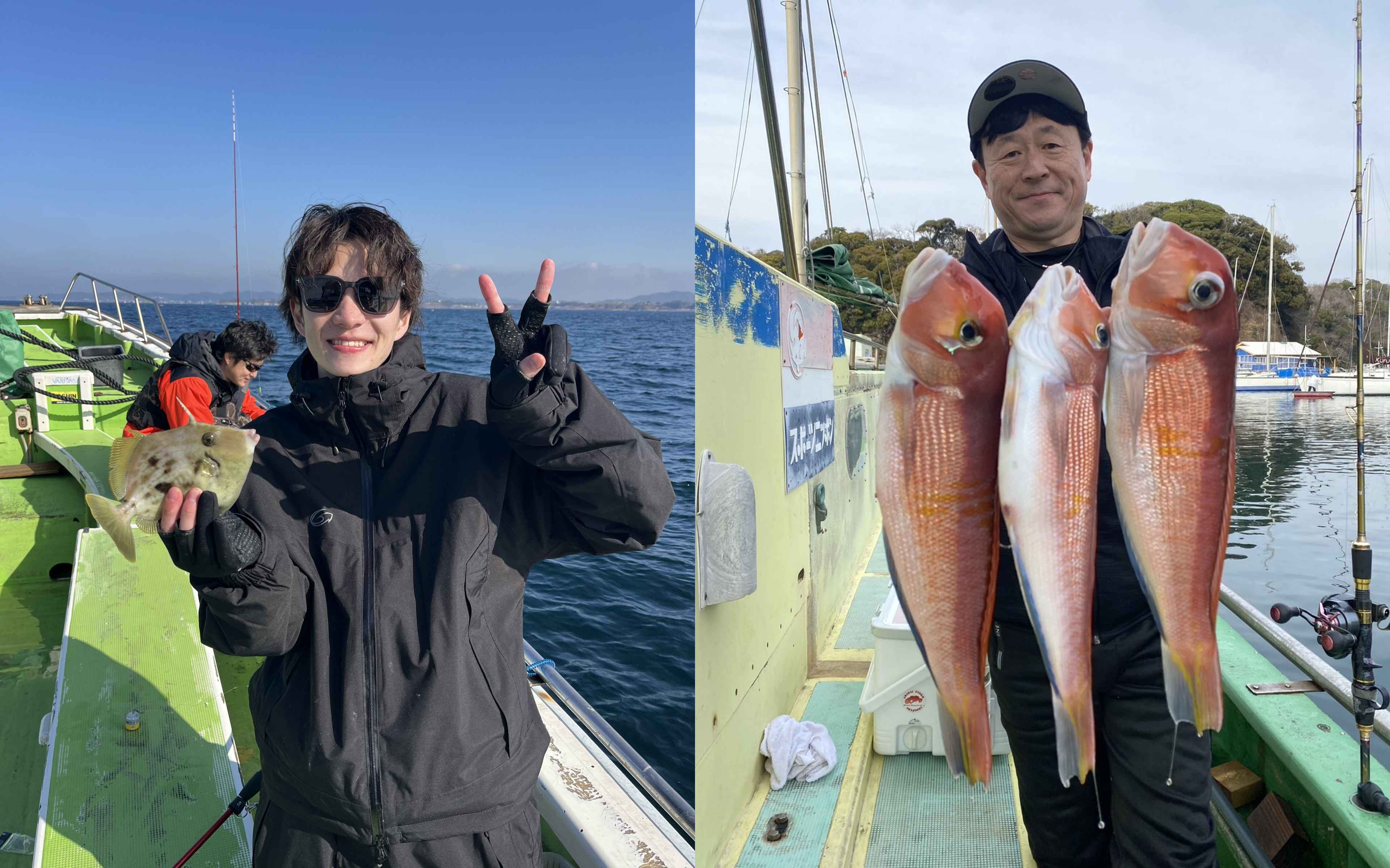 The thrill of reeling in the first catch of the day on a Japanese fishing boat!