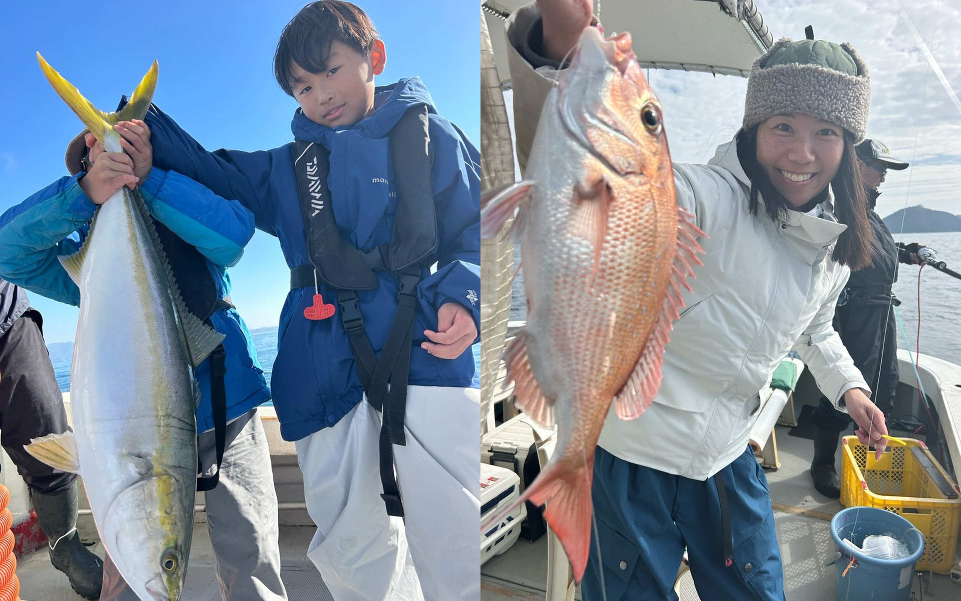 Reeling in fish in Awaji