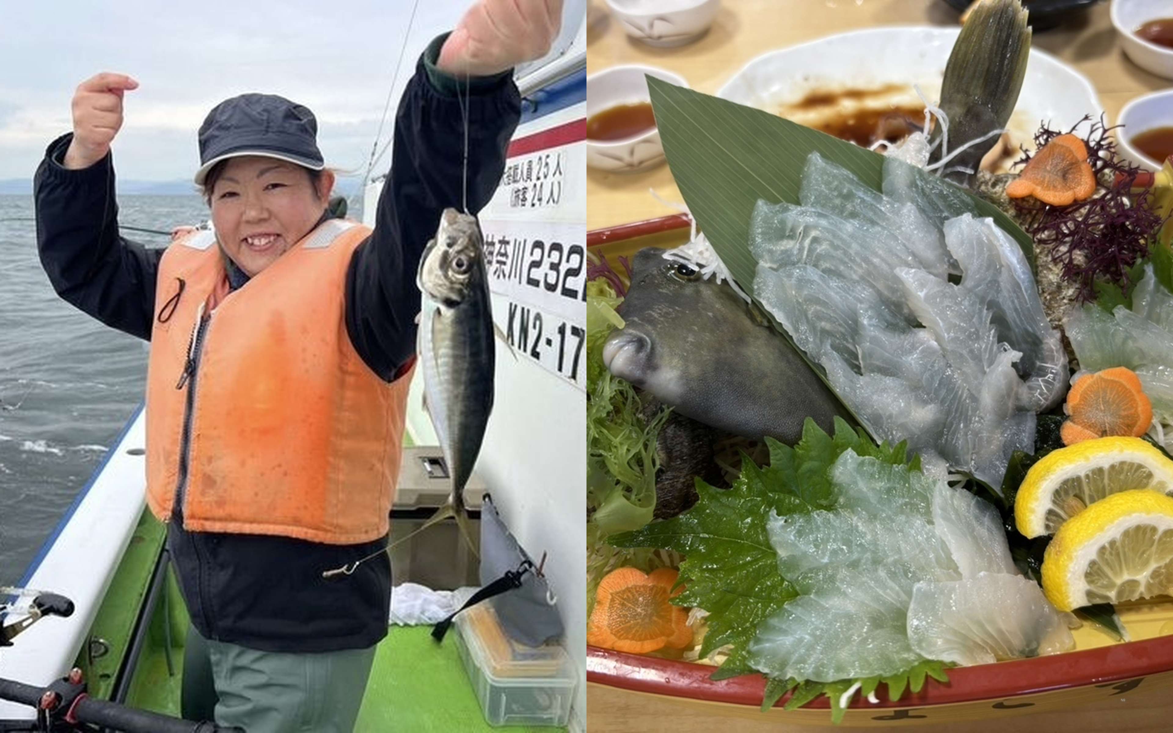 A catch off Hashirimizu and the seafood waiting back on shore