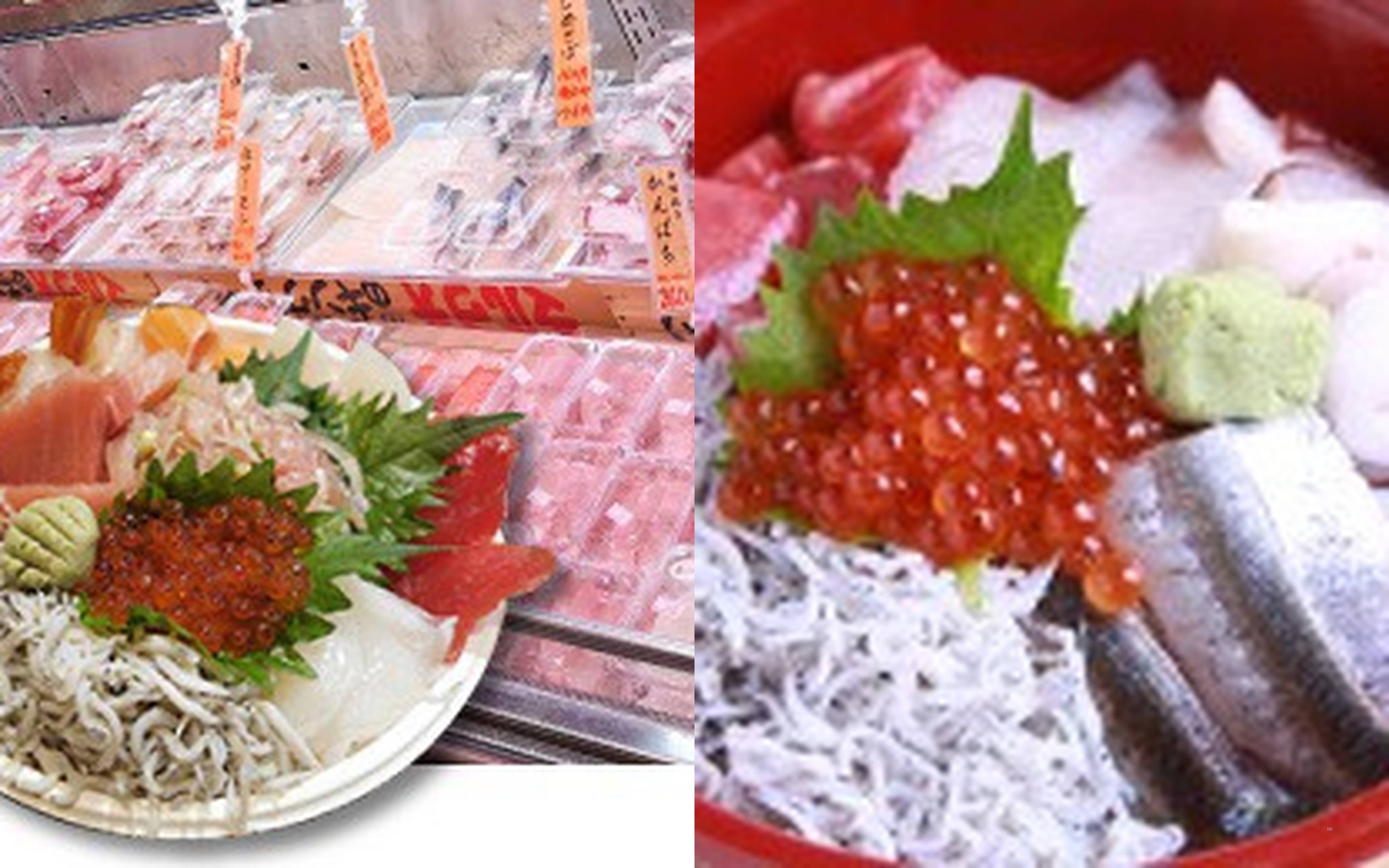 Sashimi at Michi-no-Eki Hitachi Osakana Center near Kuji Fishing Port.