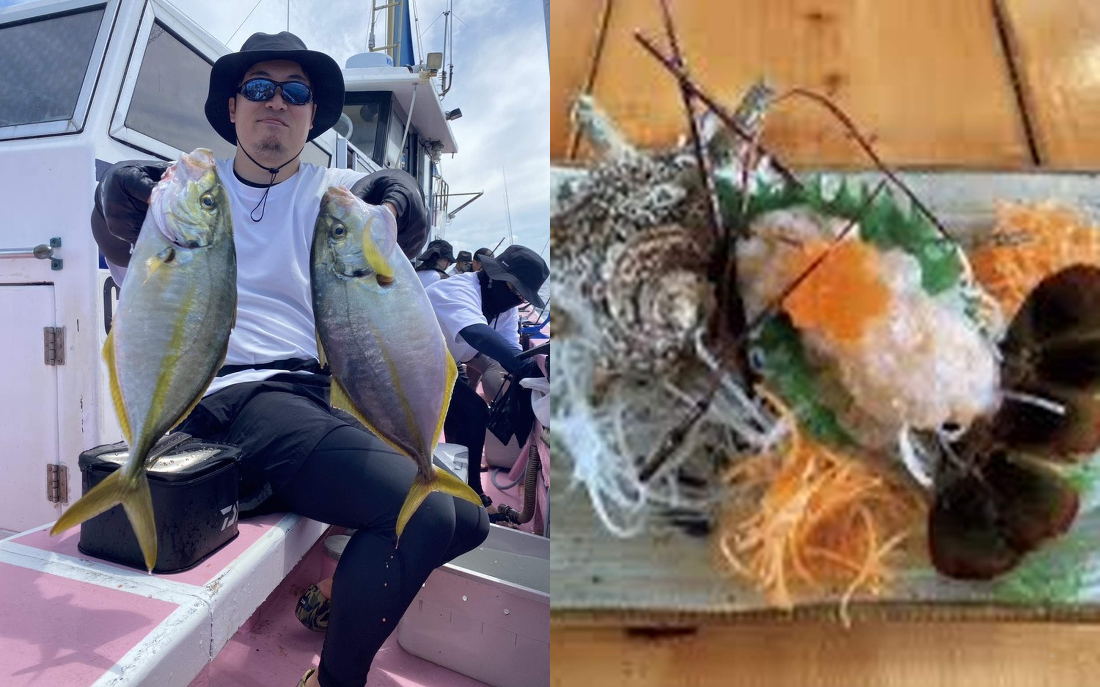 A catch off Ohara and the seafood waiting back on shore